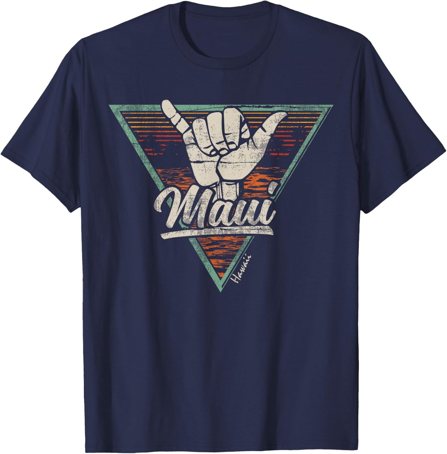 Vintage Shaka Maui Hawaii Shirt - Maui HI Shirt T-Shirt - T-Shirt | Navy