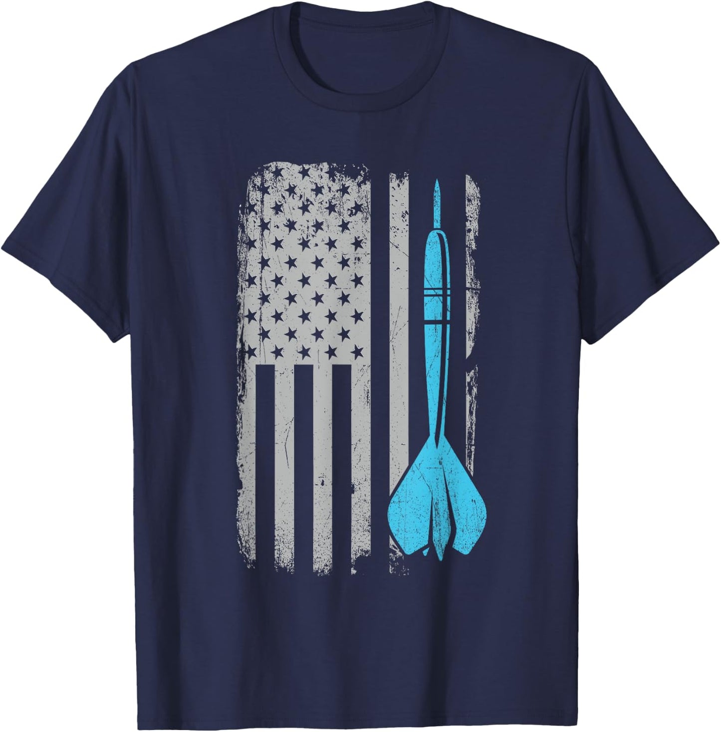 Throwing Darts - Vintage USA American Flag for Dart Players T-Shirt - T-Shirt | Navy
