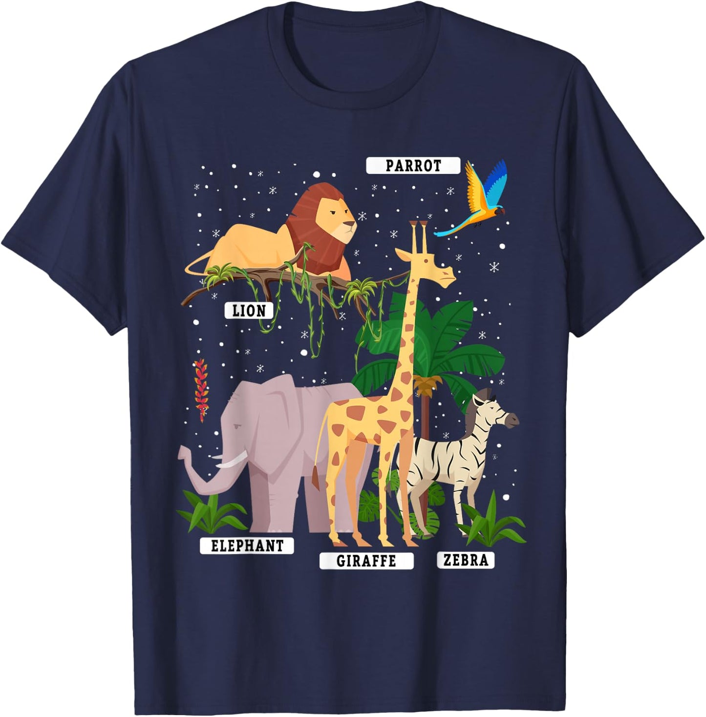Forest Animals & Jungle Animal Idea For Kids & Animal Themed T-Shirt - T-Shirt | Navy