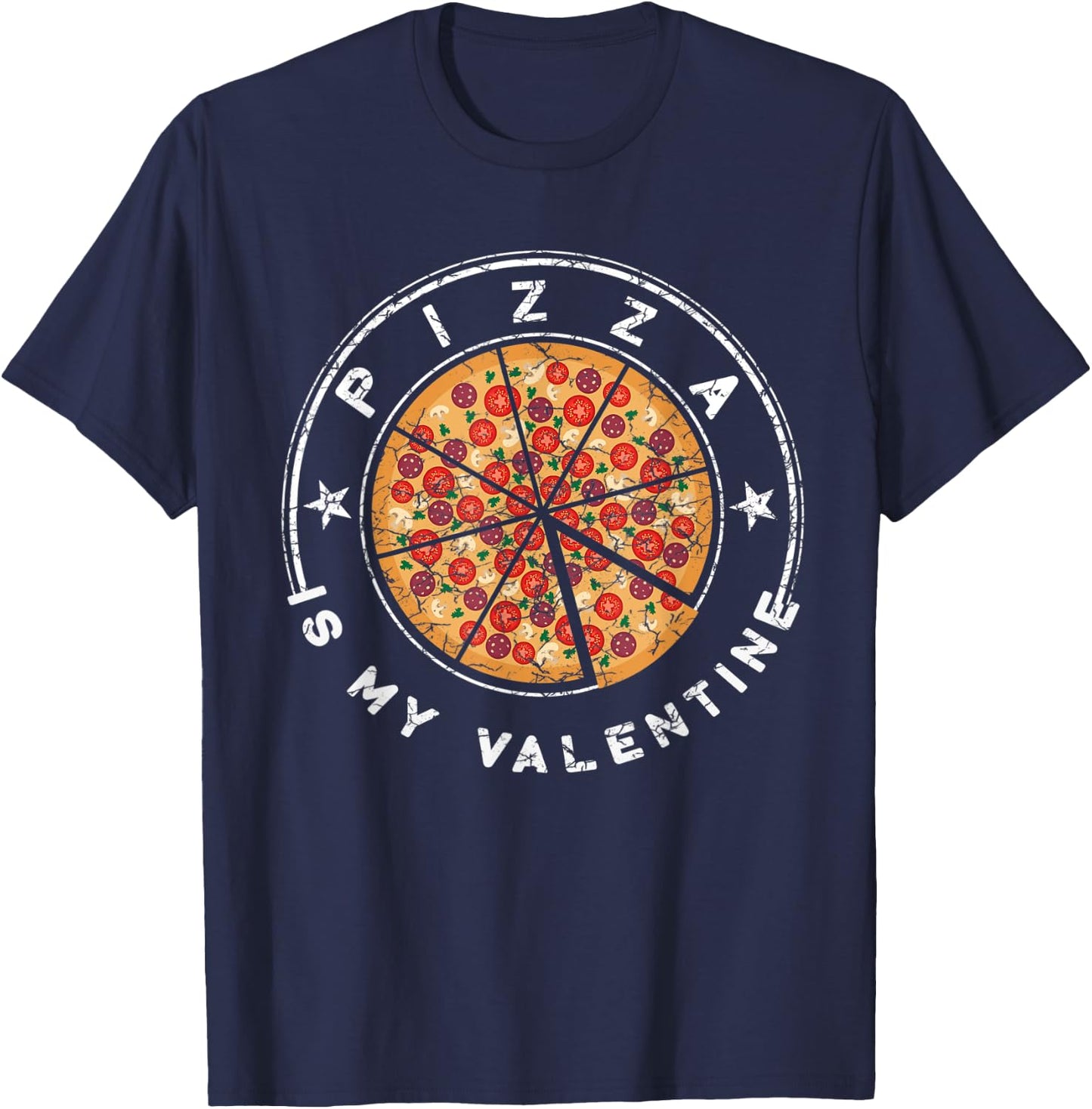 Pizza Is My Valentine T Shirt Valentines Day for Boys Kids T-Shirt - T-Shirt | Navy