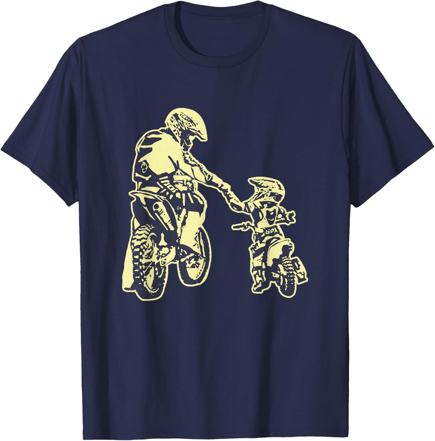 Father and Son Dirt Bike Racer Dirt Road Racing Motorcycle T-Shirt - T-Shirt | Navy