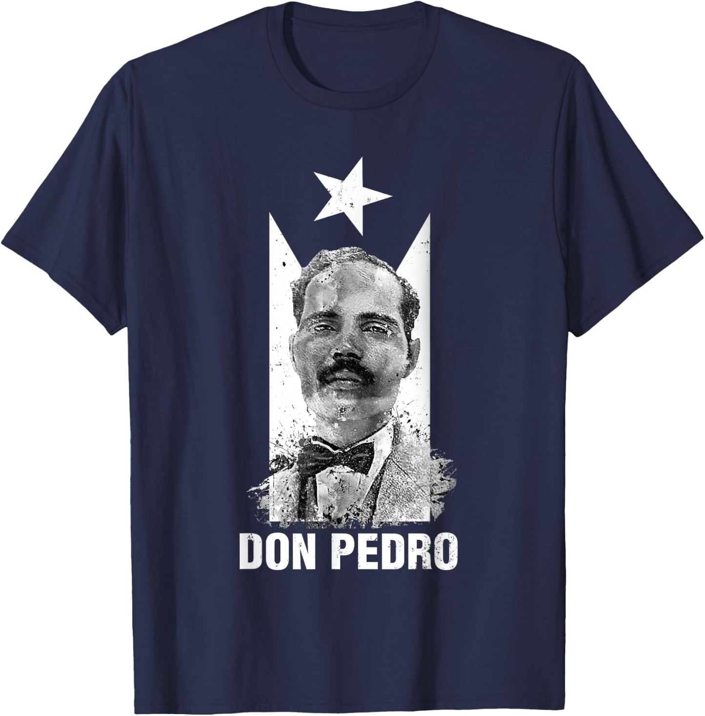 Pedro Albizu Campos Black Puerto Rico Flag Don Pedro T-Shirt - T-Shirt | Navy