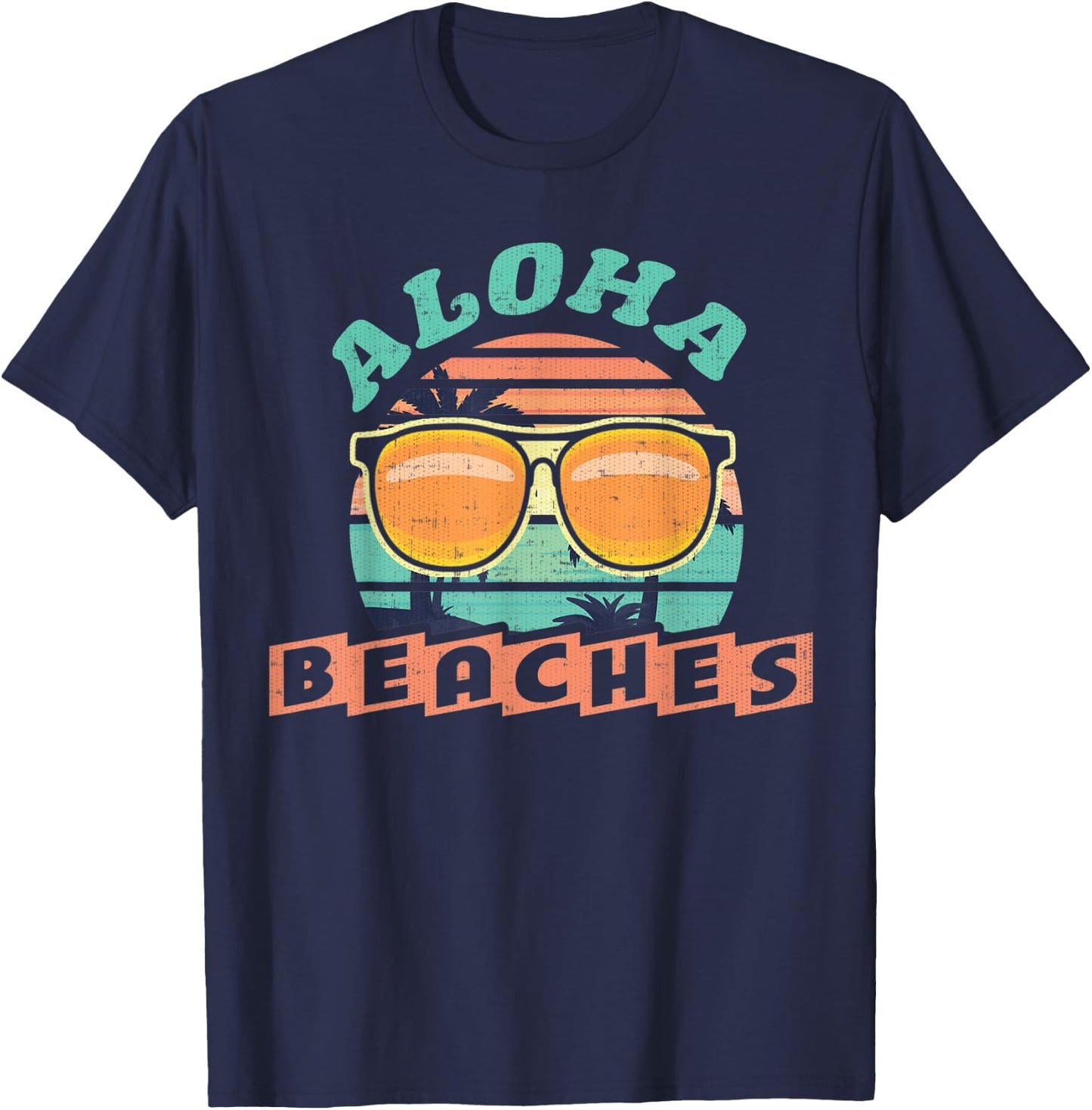 Aloha Beaches Funny Hawaii Vacation T-Shirt - T-Shirt | Navy