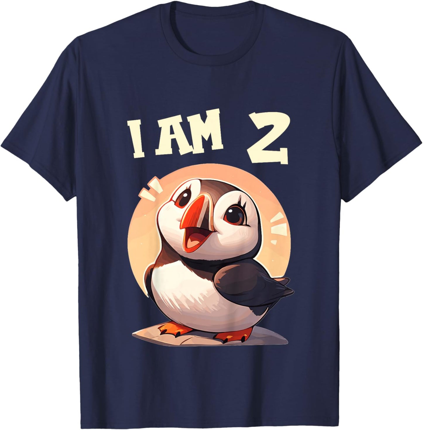 Kids 2 Years old 2 birthday Puffins Boy Girl Puffin T-Shirt - T-Shirt | Navy