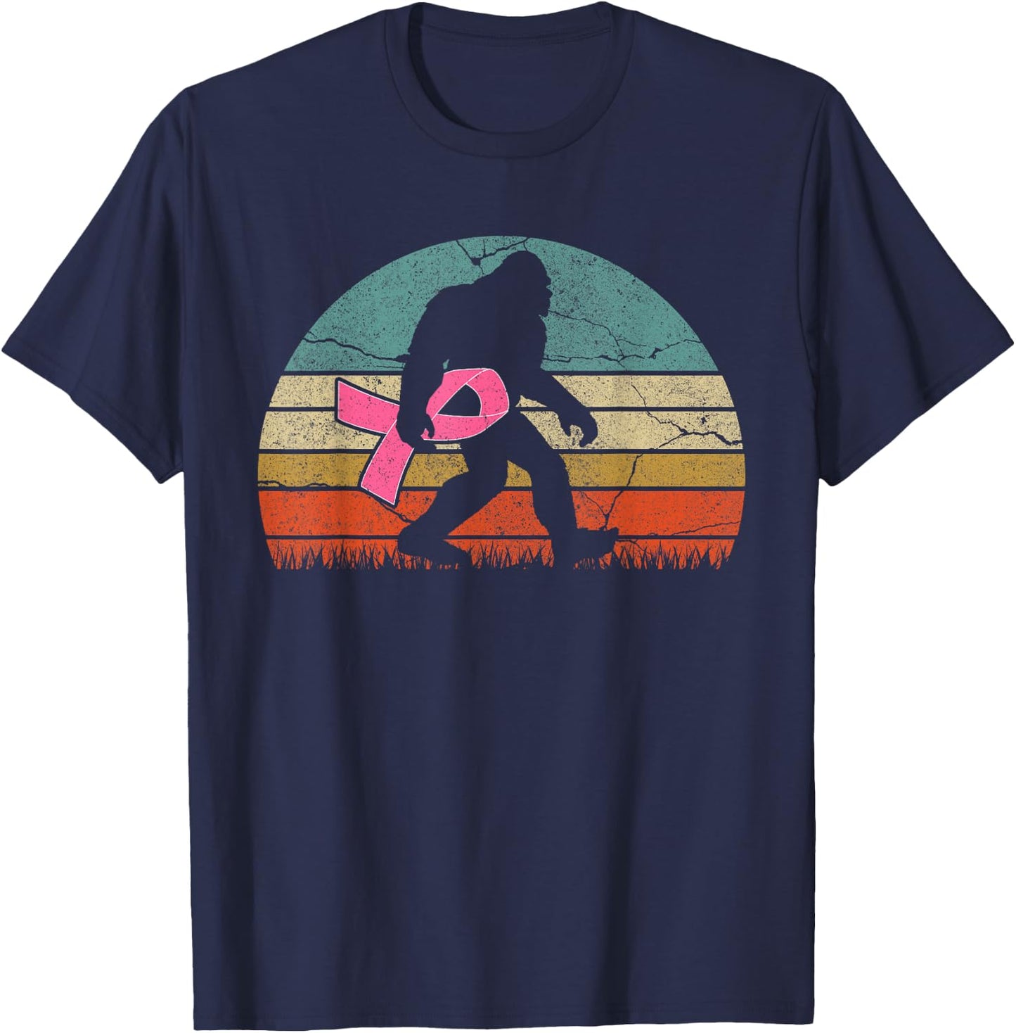breast cancer survivor Vintage Bigfoot women T-Shirt - T-Shirt | Navy