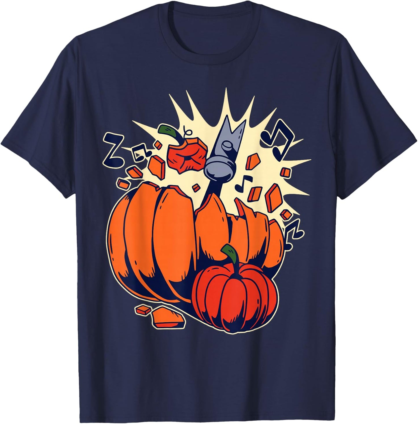 Pumpkin Smashing T-Shirt - T-Shirt | Navy