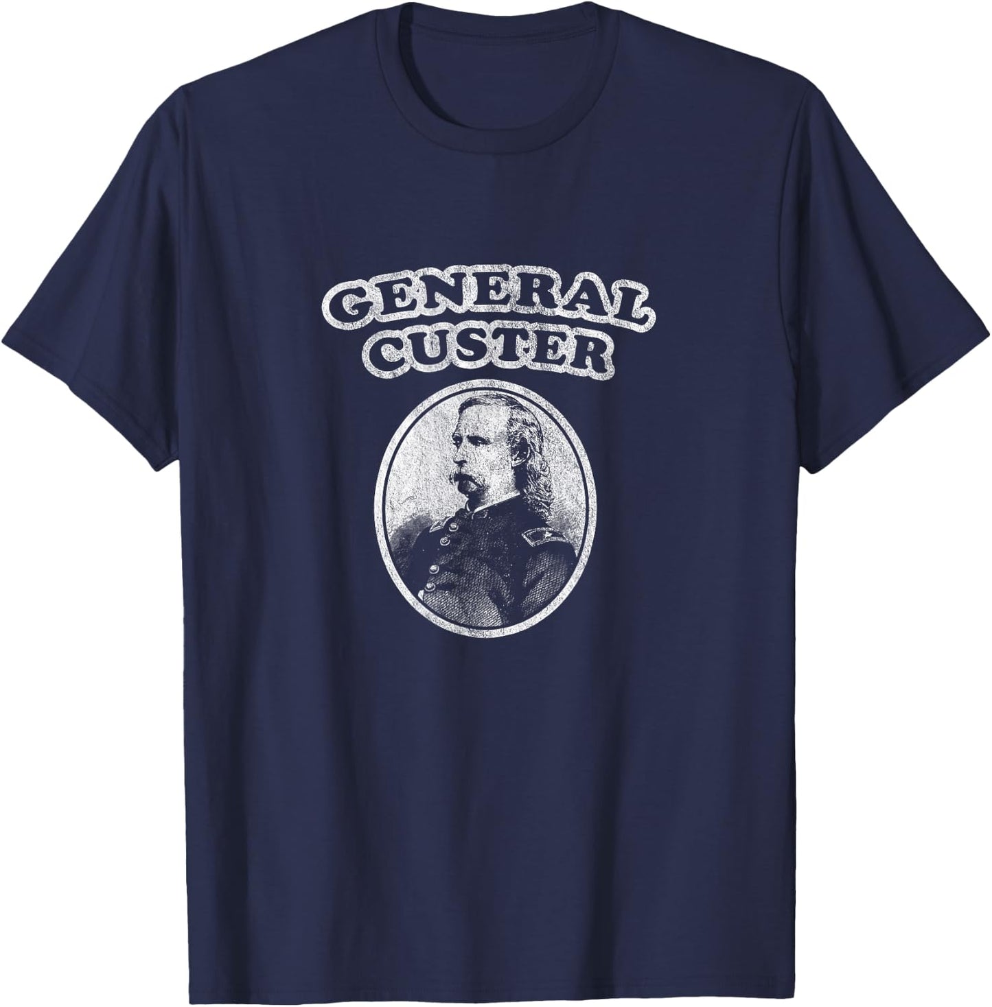 Retro General Custer by Civil War Shirt Co T-Shirt - T-Shirt | Navy