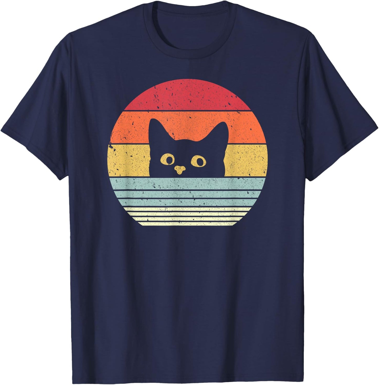 Cat Shirt. Retro Style T-Shirt - T-Shirt | Navy