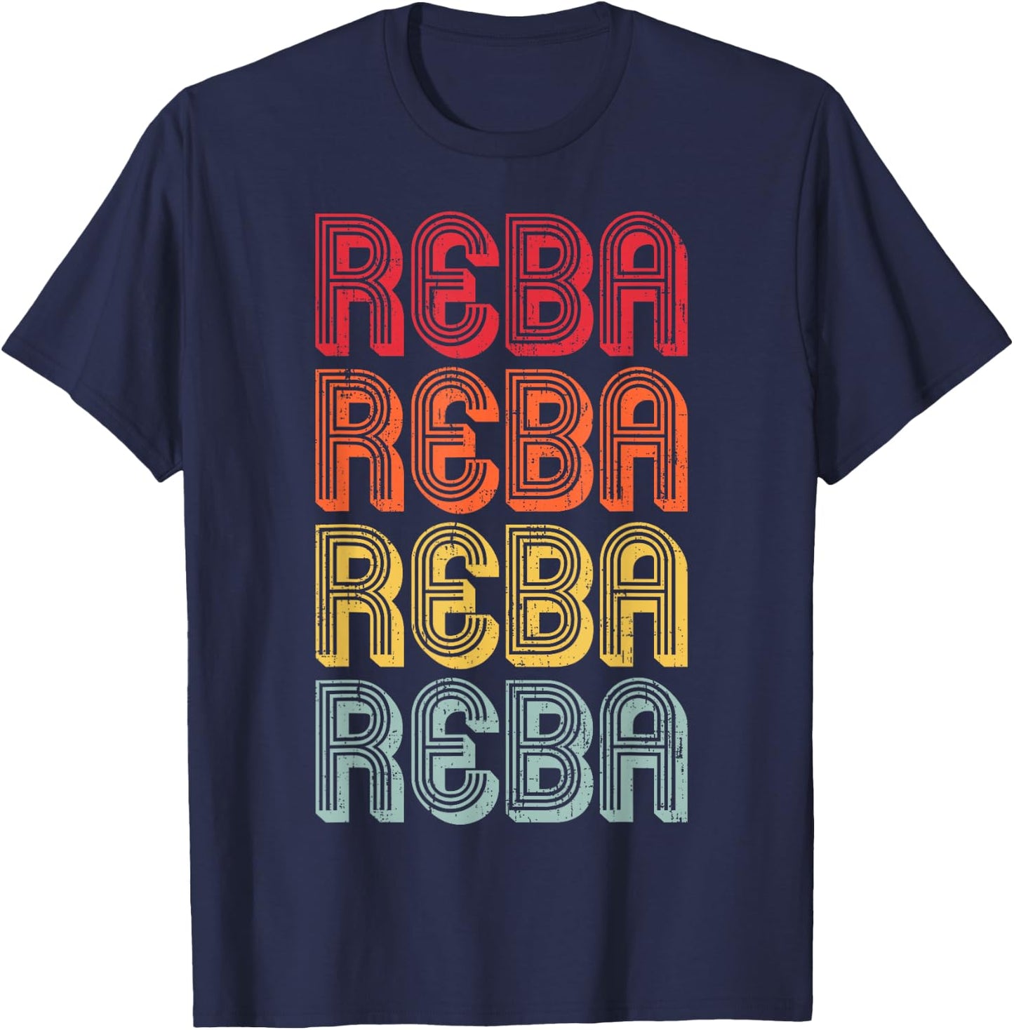 Vintage Reba Name Retro Style 70s 80s First Women T-Shirt - T-Shirt | Navy