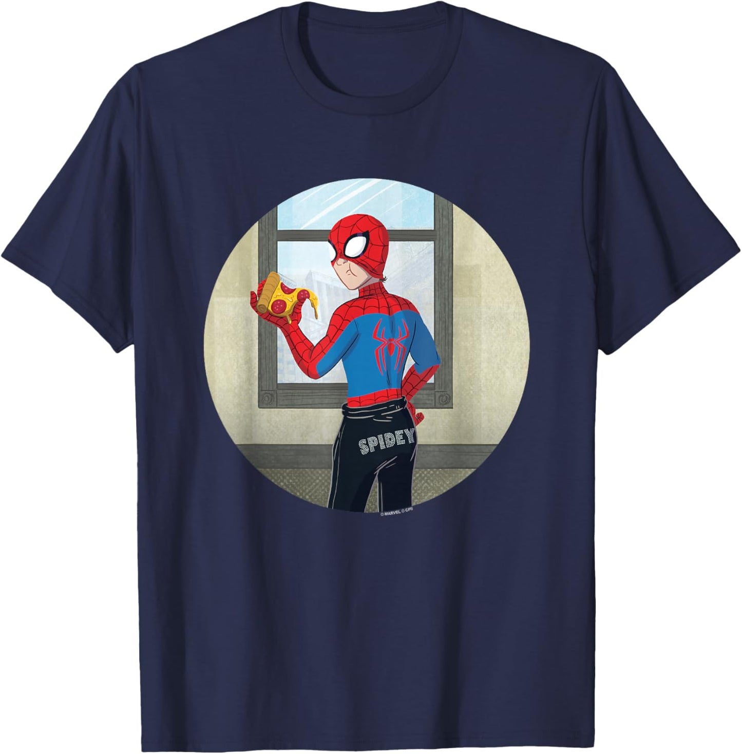 Marvel Spider-Man: New Day Spidey Pizza Spotlight T-Shirt - T-Shirt | Navy