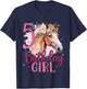 Kids 5th Birthday Horse Girl 5 Years Five Finally 5 Birthday T-Shirt - T-Shirt | Navy