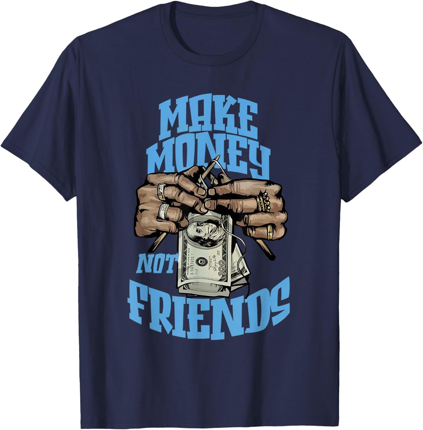 University Blue Black White Match T-Shirt - T-Shirt | Navy