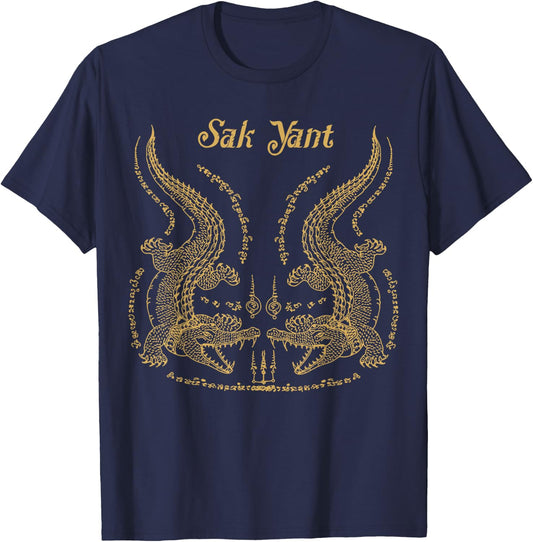 Sak yant sak yant tattoo sak yant muay thai sak yant T-Shirt - T-Shirt | Navy