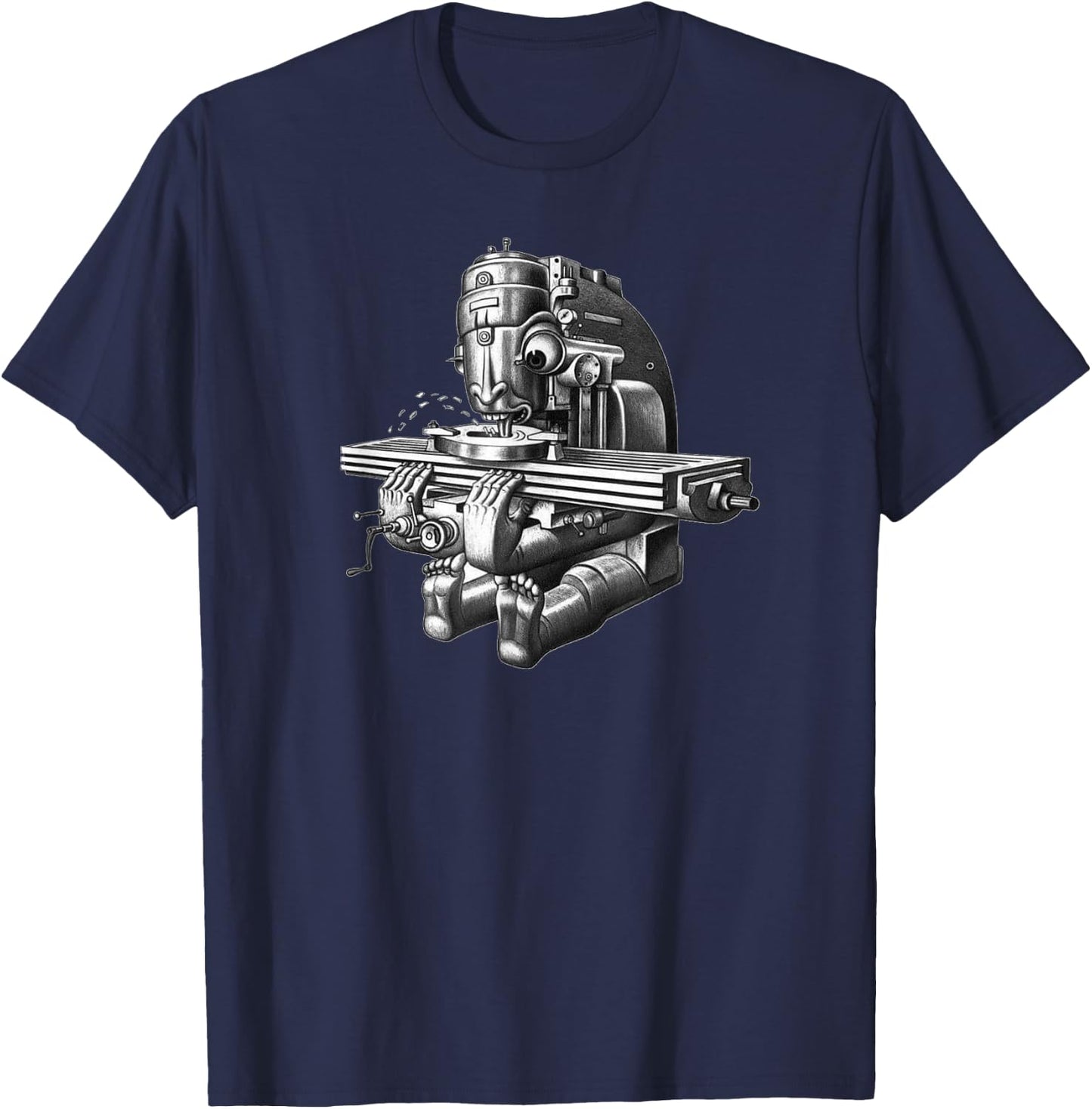 Bridgeport Mill eating Steel T-Shirt - T-Shirt | Navy