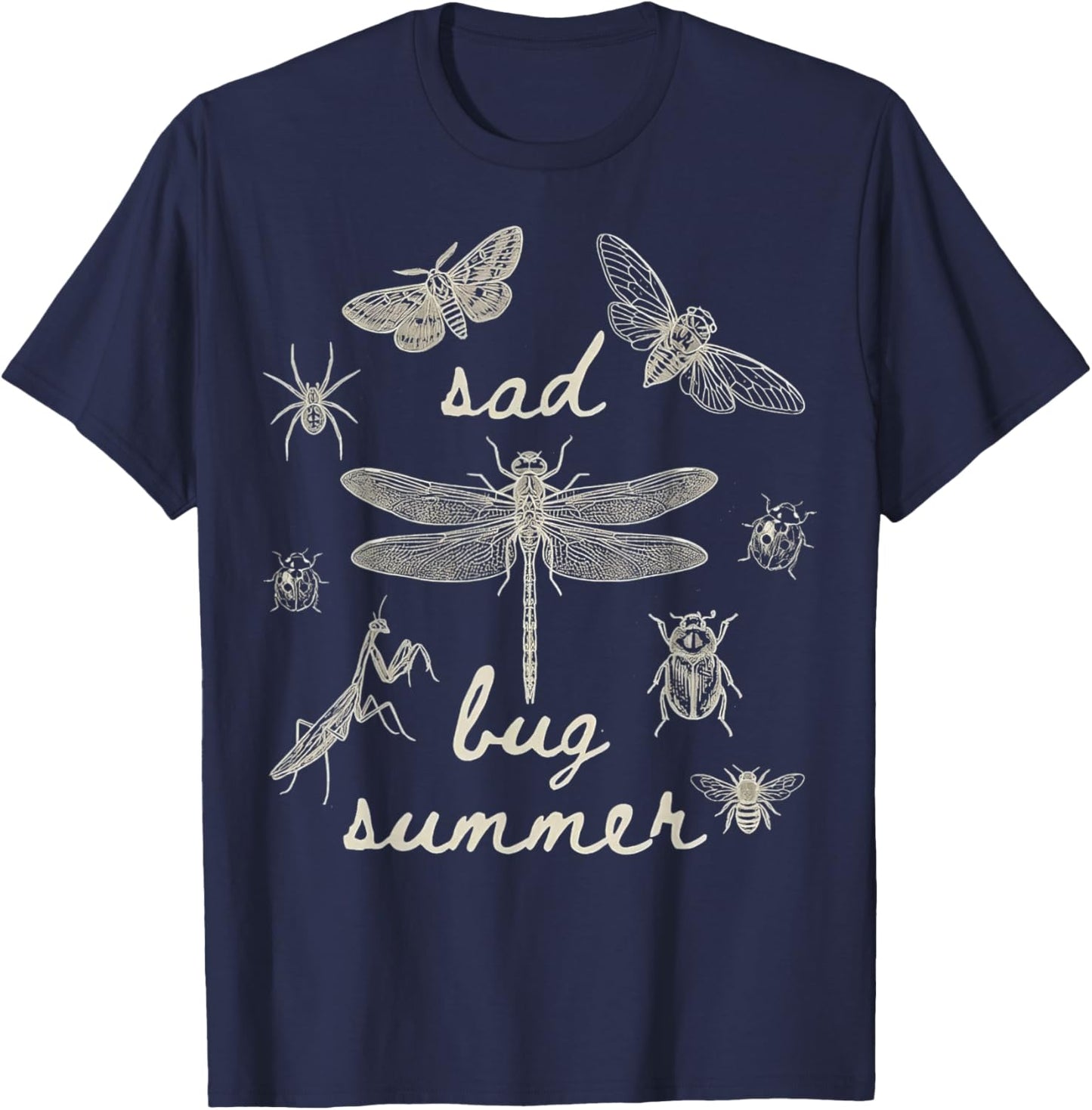 Sad Bug Summer Insects Lover T-Shirt - T-Shirt | Navy