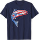 Retro Ohio Flag Trout Vintage Fly Fishing Graphic Design T-Shirt - T-Shirt | Navy