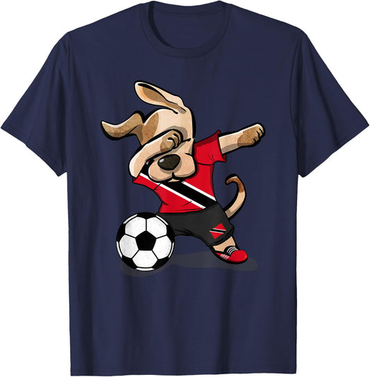 Dabbing Dog Trinidad and Tobago Soccer Jersey Football Lover T-Shirt - T-Shirt | Navy