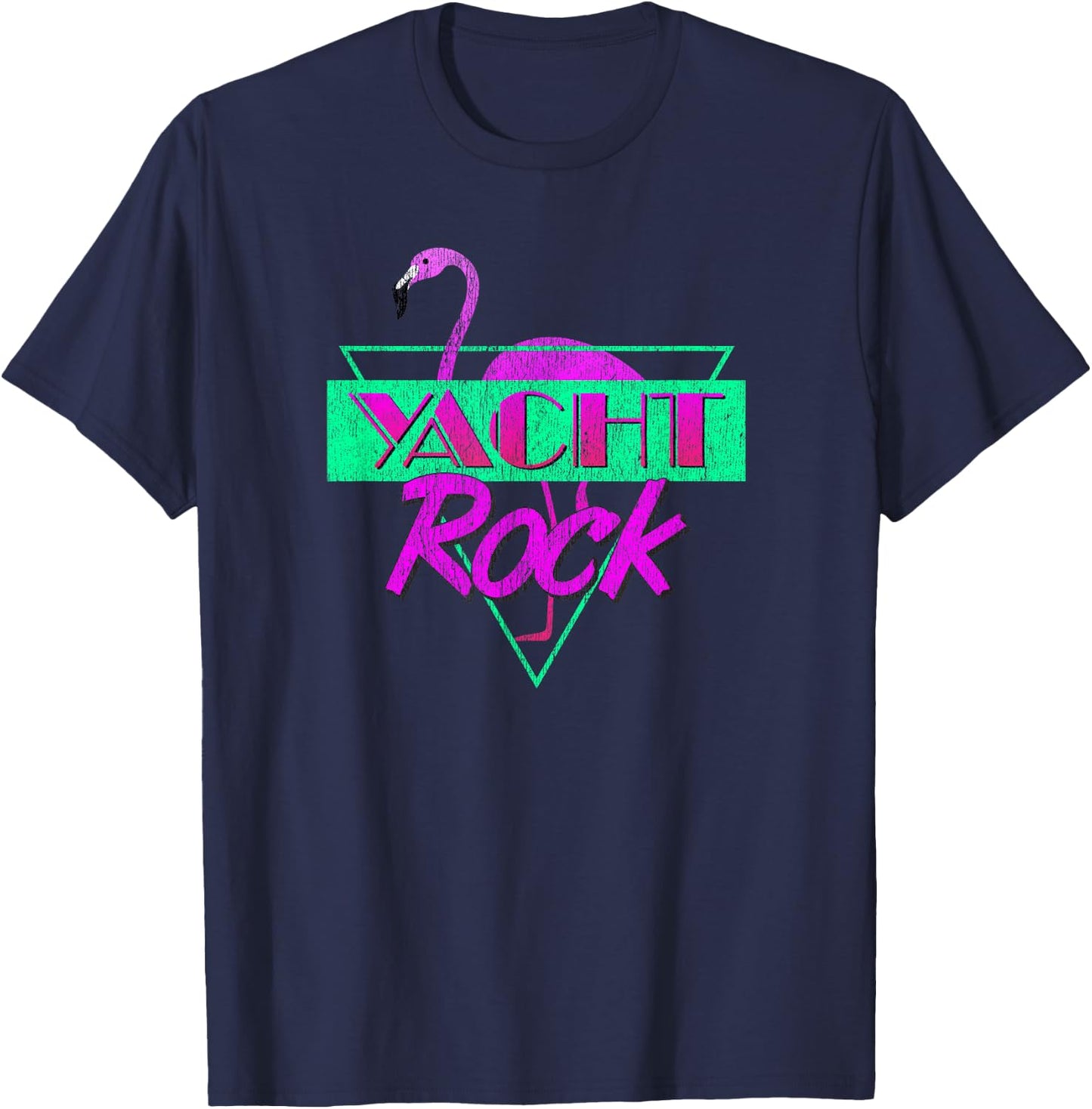 Yacht Rock Party Boat Drinking 80s Faded T-Shirt - T-Shirt | Navy
