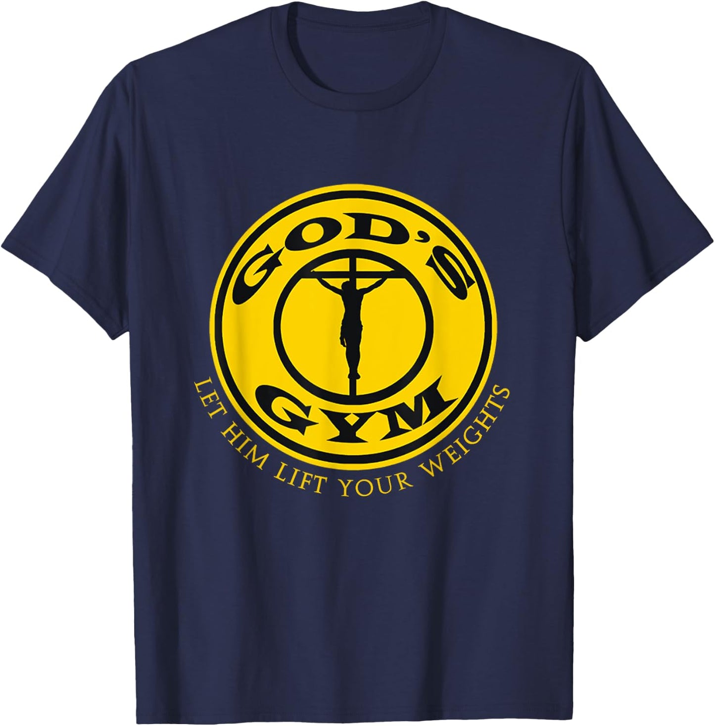 GODS GYM RELIGION T SHIRT Christ Jesus Church T-Shirt - T-Shirt | Navy