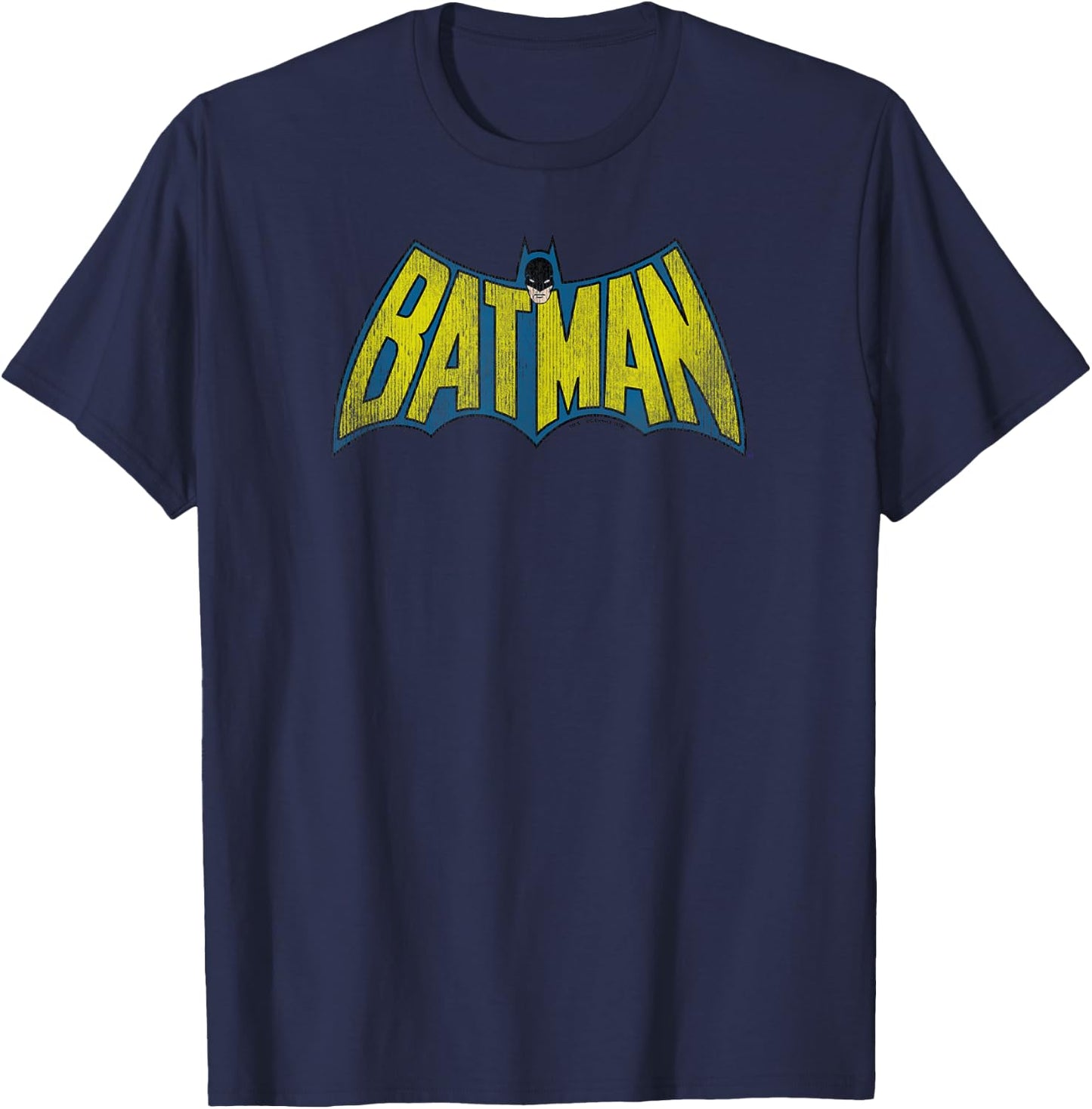 Batman Classic Logo Distressed T-Shirt - T-Shirt | Navy