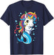 Unicorn Mermaid Mermicorn T Shirt Girls Kids Rainbow Gifts T-Shirt - T-Shirt | Navy