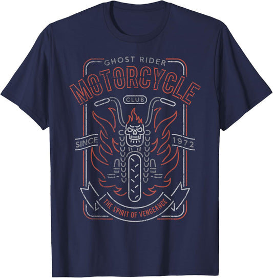 Marvel Ghost Rider Motorcycle Club Since 1972 T-Shirt - T-Shirt | Navy
