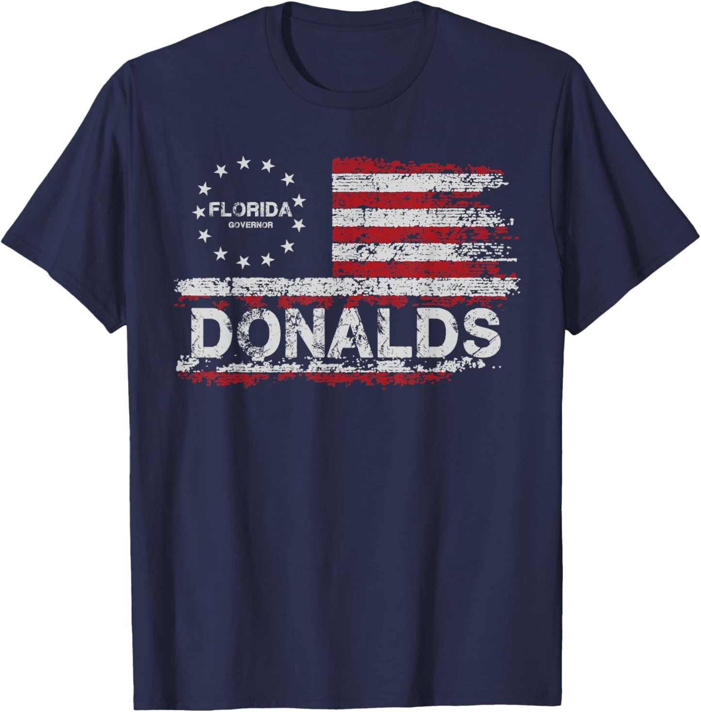 Byron Donalds Florida Governor 2026 US Flag Retro Men Women T-Shirt - T-Shirt | Navy