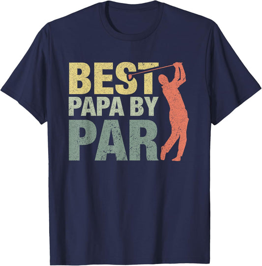 Funny Best Papa By Par Father's Day Golf Gift Grandpa T-Shirt - T-Shirt | Navy