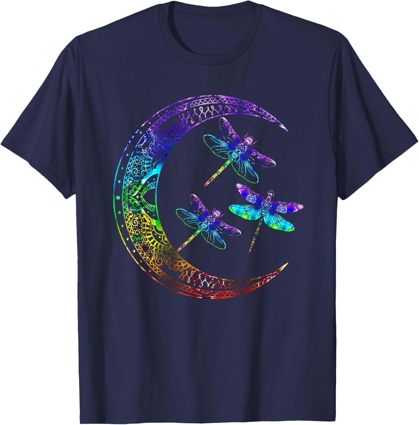 Mandala Dragonfly Chakra Dragonflies T-Shirt - T-Shirt | Navy