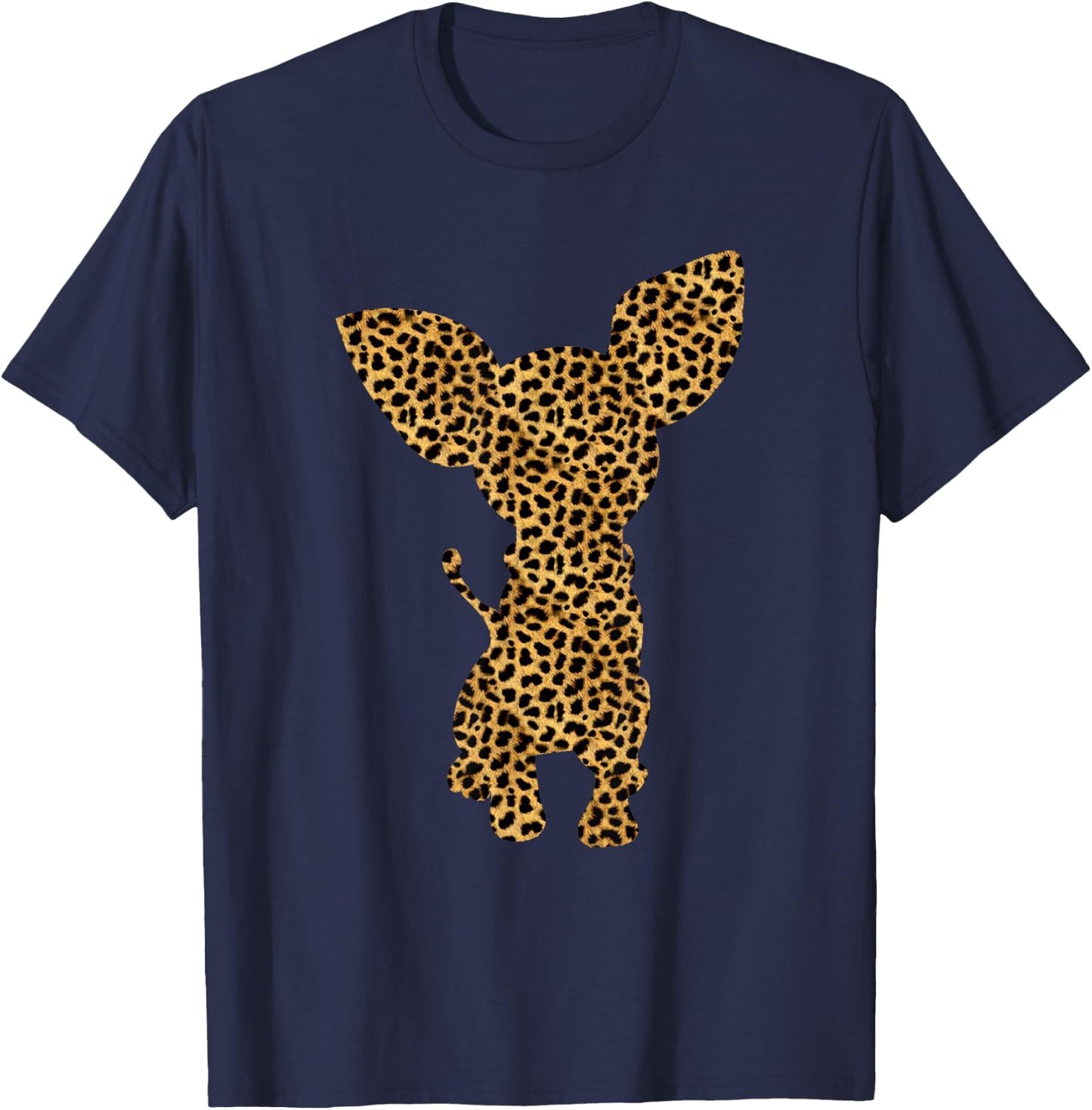 Chihuahua Leopard Print Dog Pup Animal Lover Women Gift T-Shirt - T-Shirt | Navy