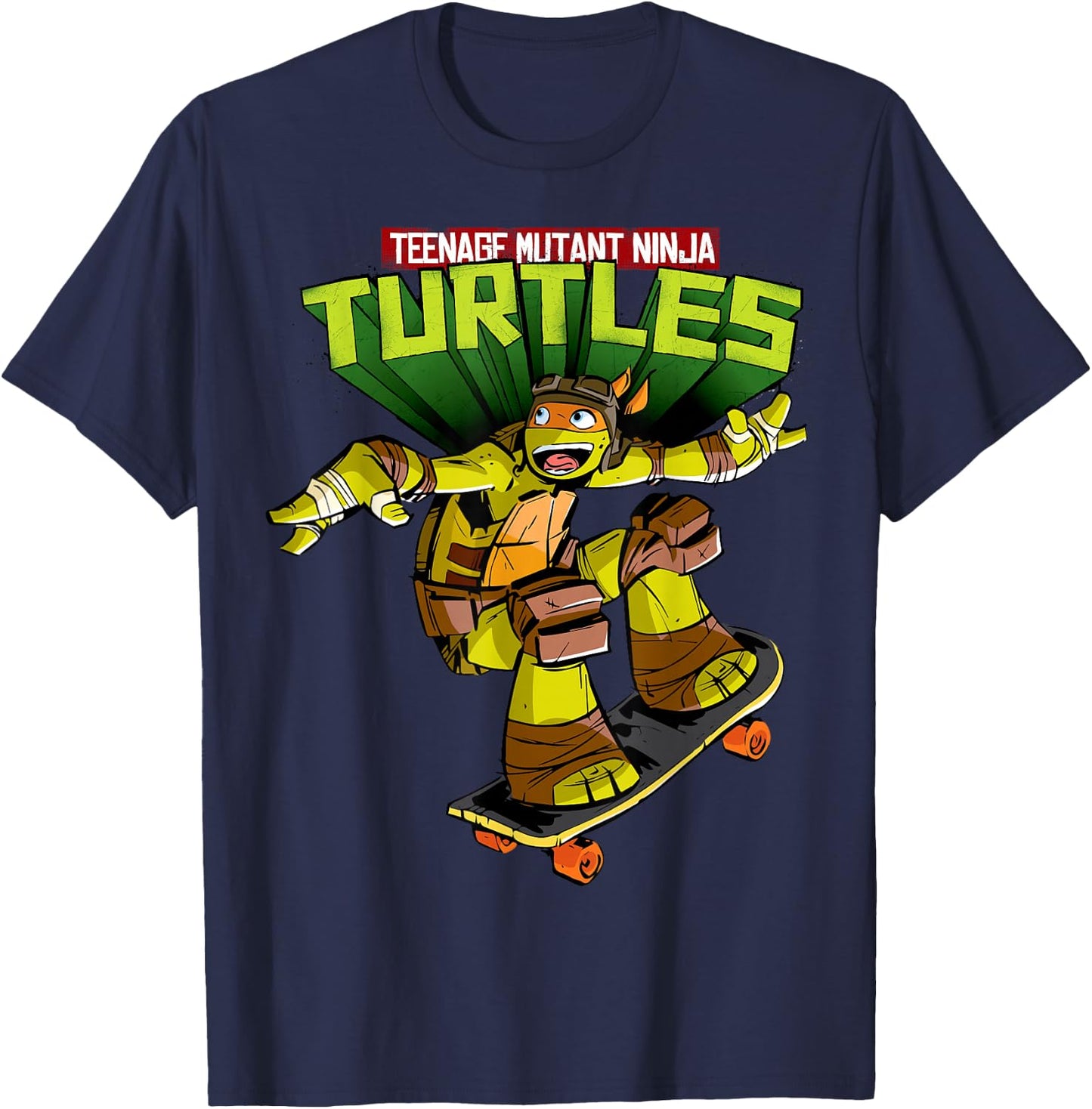 Teenage Mutant Ninja Turtles Michelangelo Skateboard T-Shirt - T-Shirt | Navy