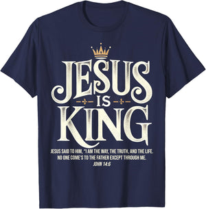 Jesus Is King Christian John 14:6 Bible Verse Costume T-Shirt - T-Shirt | Navy