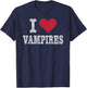 Vintage I Love Vampires T Shirt Trendy Gift T-Shirt - T-Shirt | Navy