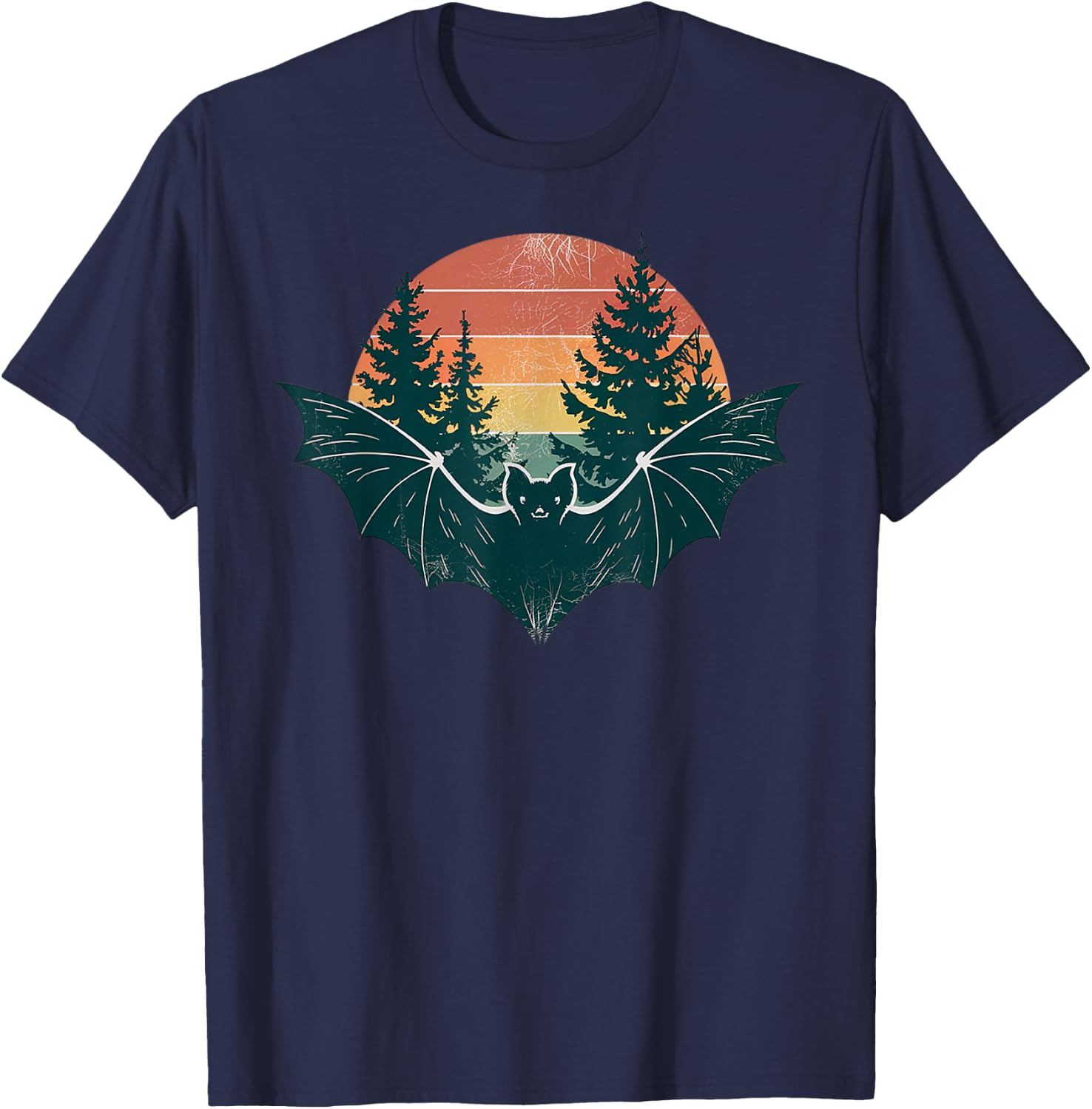 Bat Hunting Hiking Outdoor Camping Forest Men Women Bat T-Shirt - T-Shirt | Navy