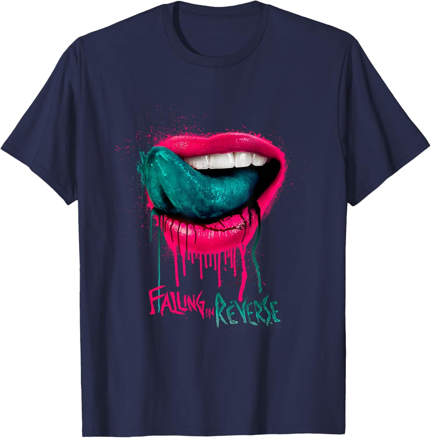 Falling In Reverse - Official Merchandise - Lips T-Shirt - T-Shirt | Navy