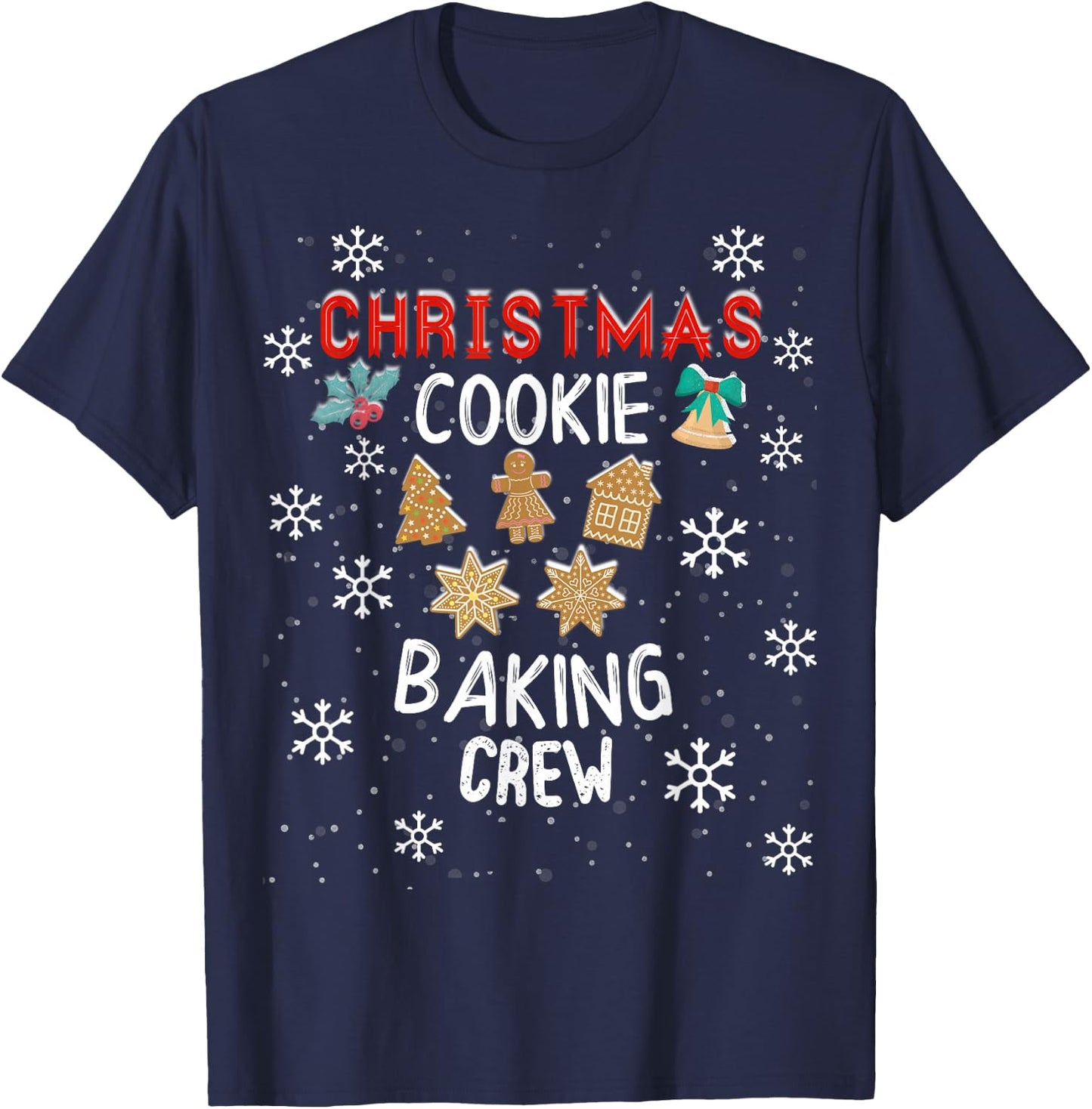 Christmas Cookie Baking Crew Holiday Kitchen Team T-Shirt - T-Shirt | Navy