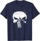 Marvel The Punisher White Ink Splatter Skull Logo T-Shirt - T-Shirt | Navy