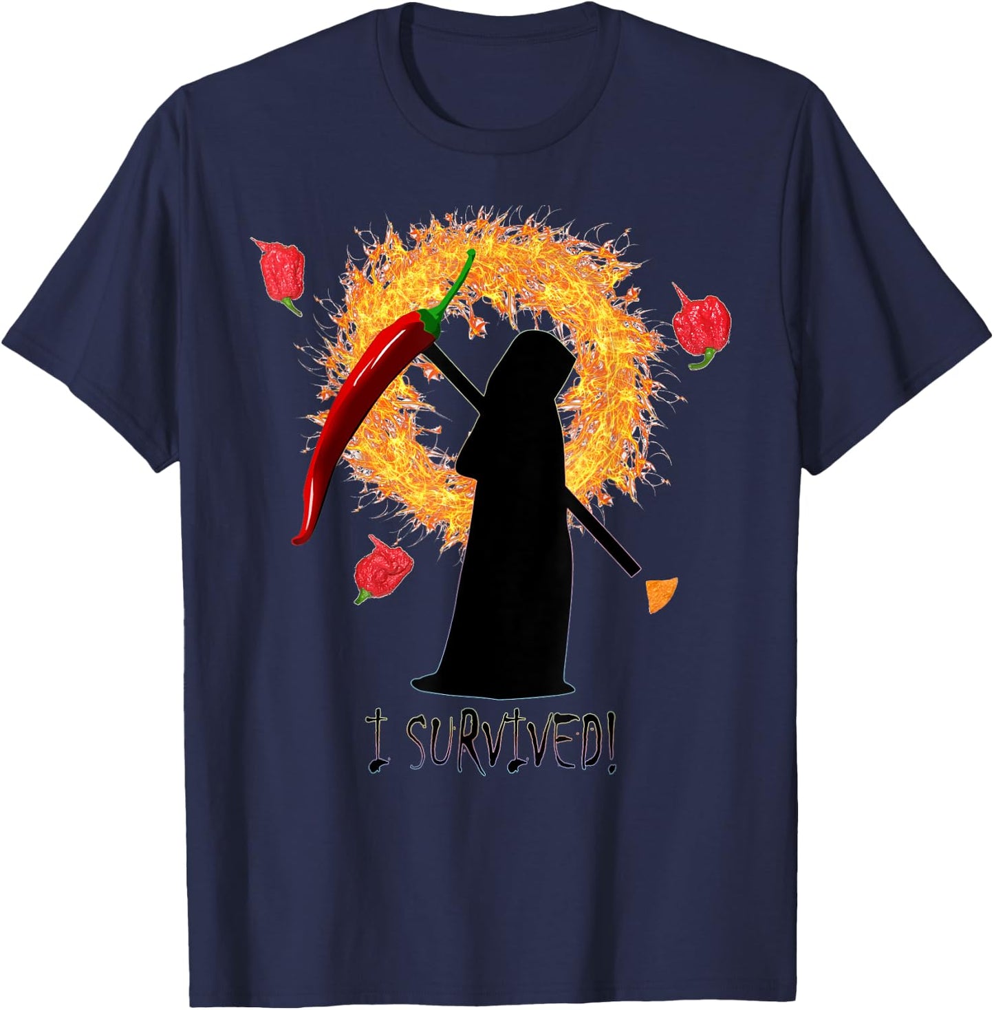 Reaper Paqui Challenge I Survived T-Shirt - T-Shirt | Navy