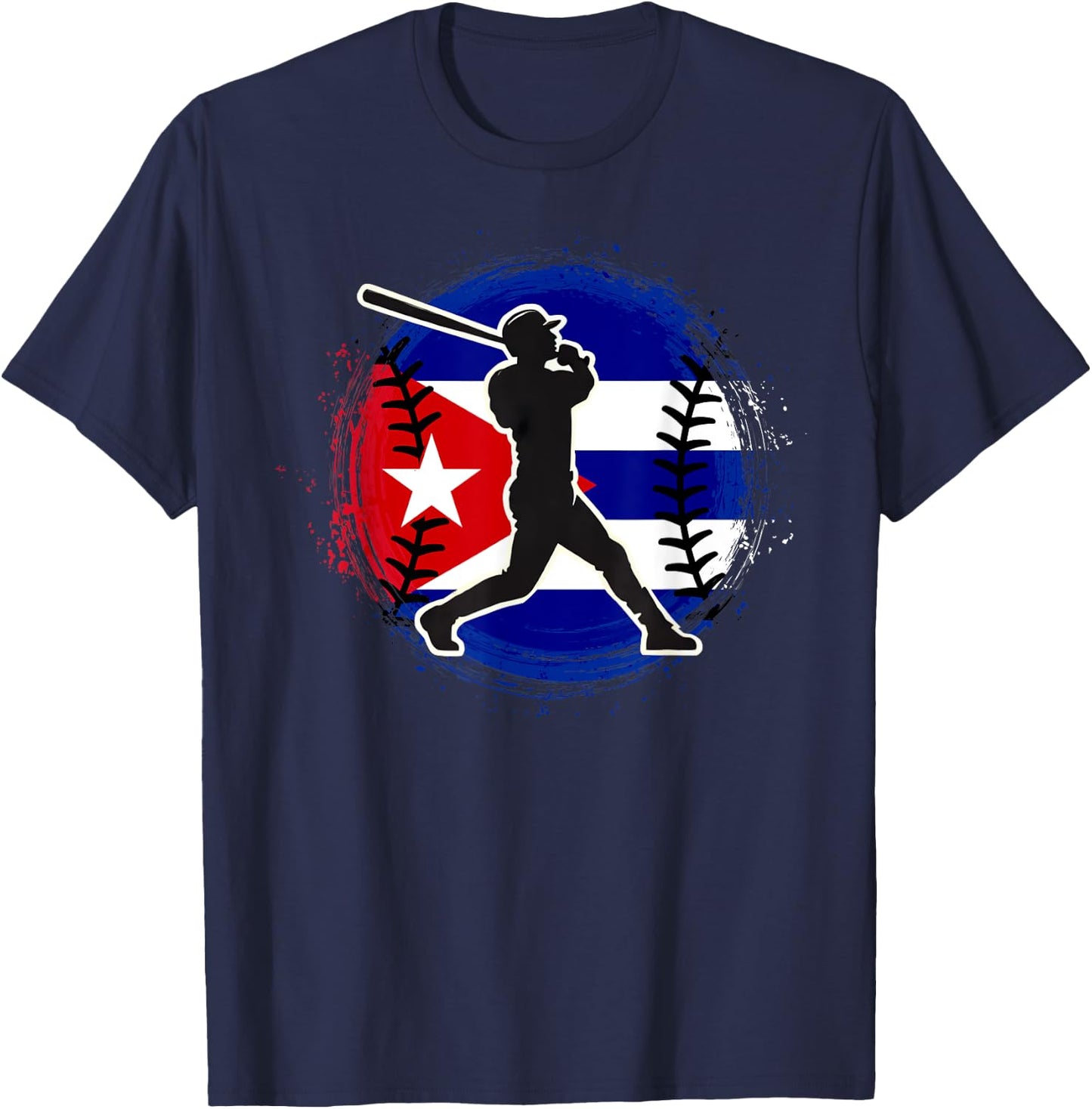 Baseball Pitcher Cuba Flag Cuban Softball Player T-Shirt - T-Shirt | Navy