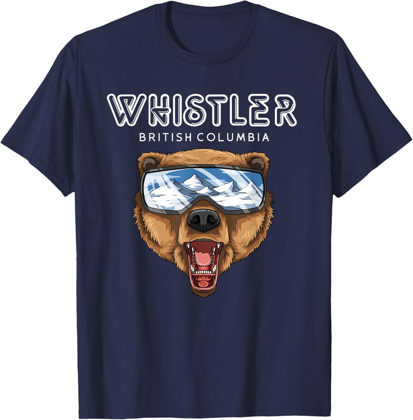 Whistler British Columbia - USA Grizzly Ski Resort 80s Gift T-Shirt - T-Shirt | Navy