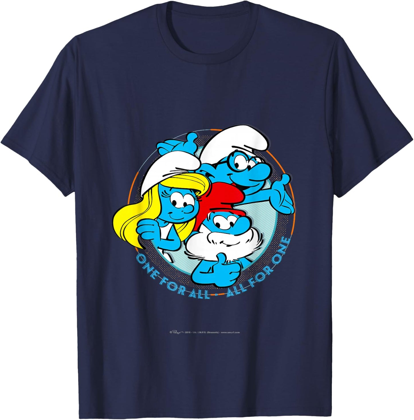The Smurfs - One for All T-Shirt - T-Shirt | Navy