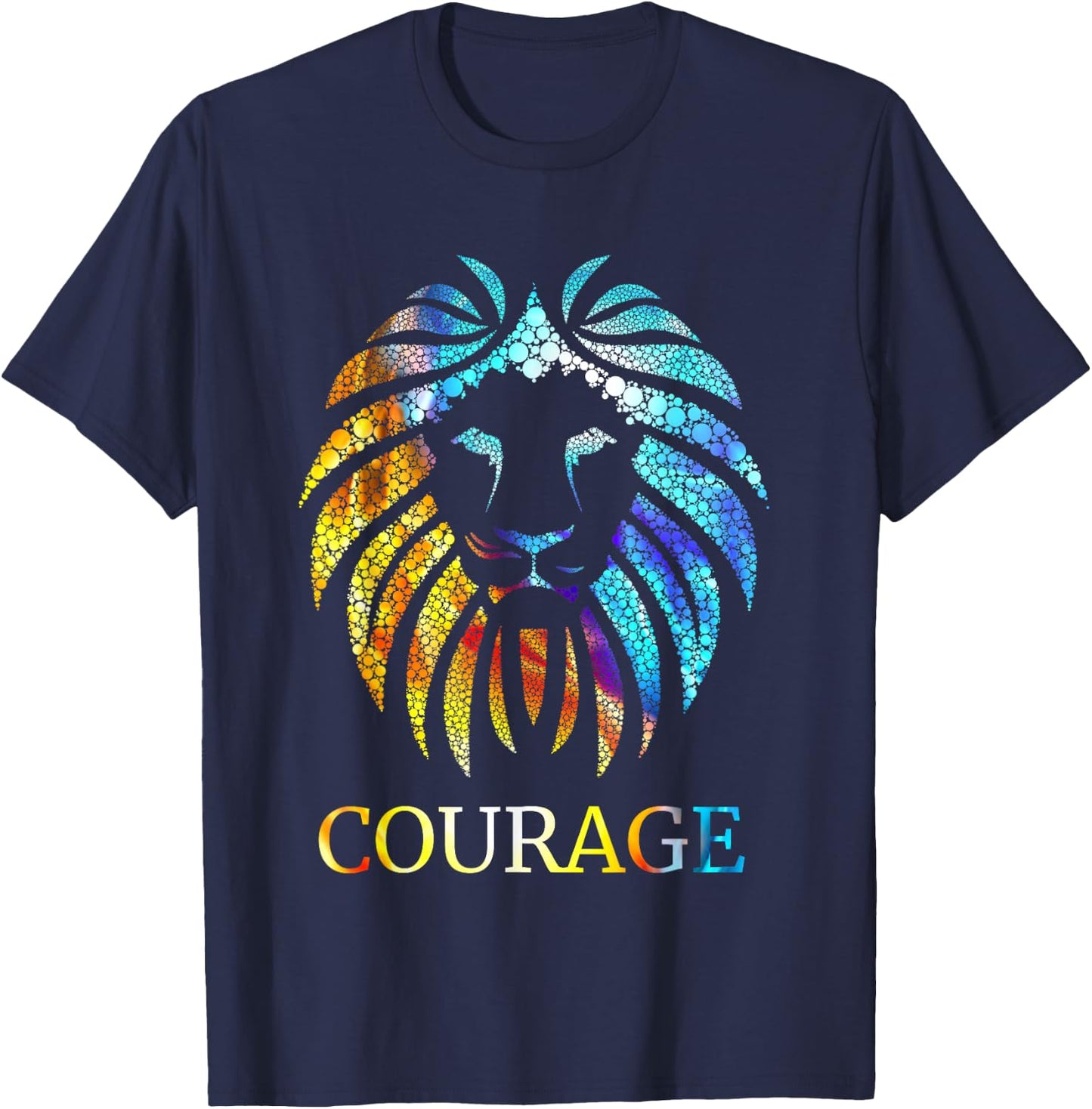 Courage Lion the symbol of courage my spirit animal T-Shirt - T-Shirt | Navy