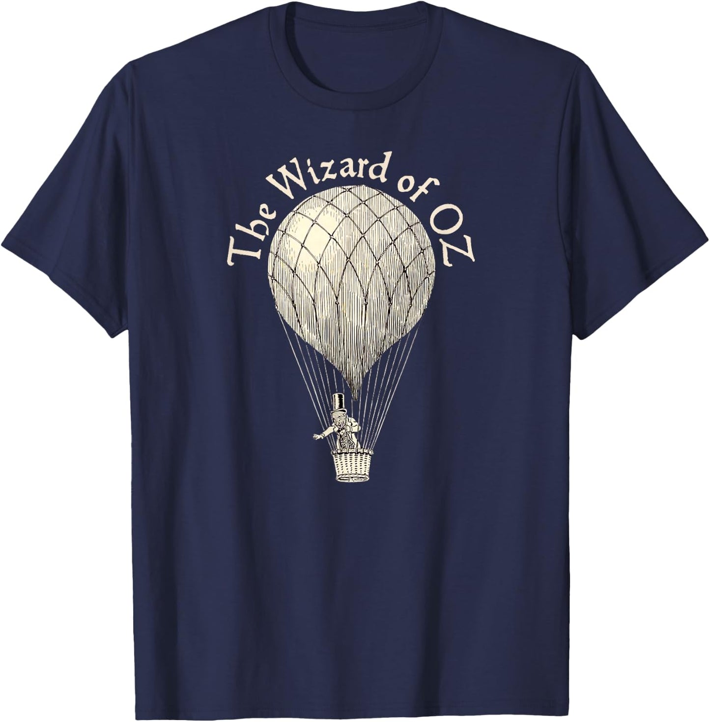 Vintage Wizard of OZ Wizard Art Retro Hot Air Balloon T-Shirt - T-Shirt | Navy
