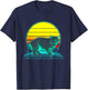 Retro Manx Cat Vaporwave T-Shirt - T-Shirt | Navy