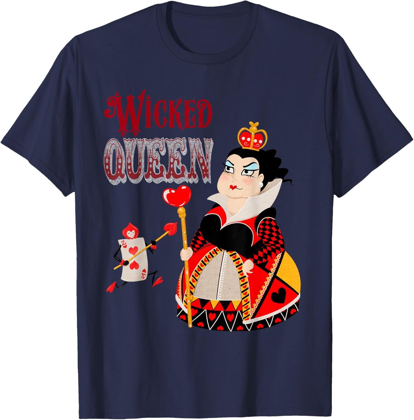 Alice in Wonderland Wicked Queen of Hearts T-Shirt - T-Shirt | Navy