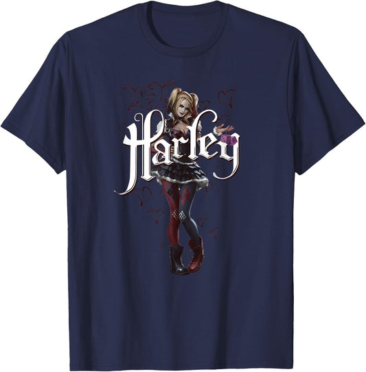 Batman: Arkham Knight Harley Quinn Lover Girl T-Shirt - T-Shirt | Navy
