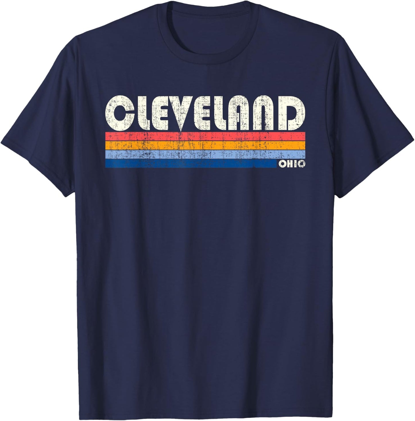 Vintage 70s 80s Style Cleveland, OH T-Shirt - T-Shirt | Navy