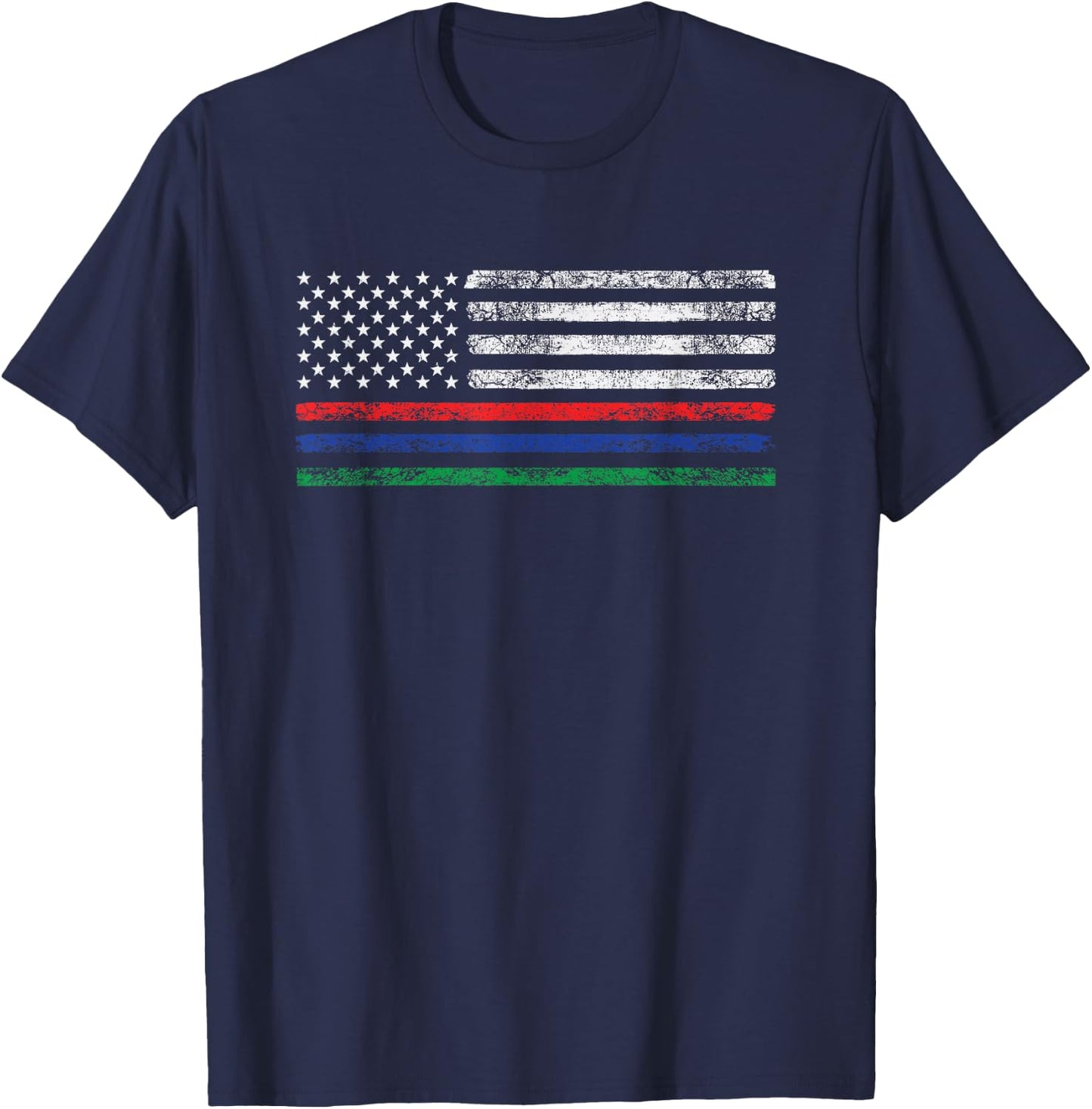 Thin Red Blue Green Line Shirt Support American Flag Clothes T-Shirt - T-Shirt | Navy