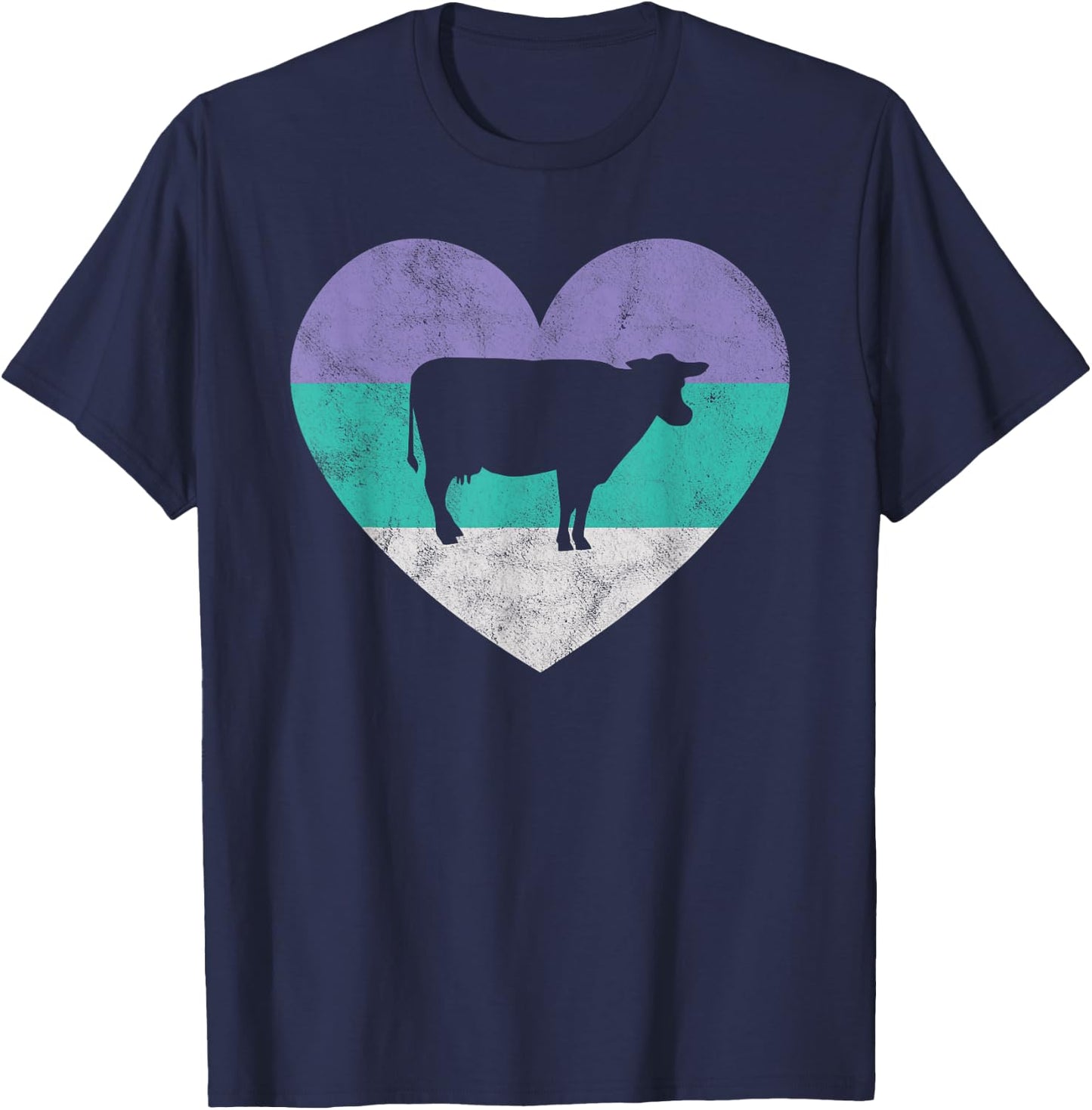 Dairy Cow Gift Shirt & Girls Retro Cute T-Shirt - T-Shirt | Navy