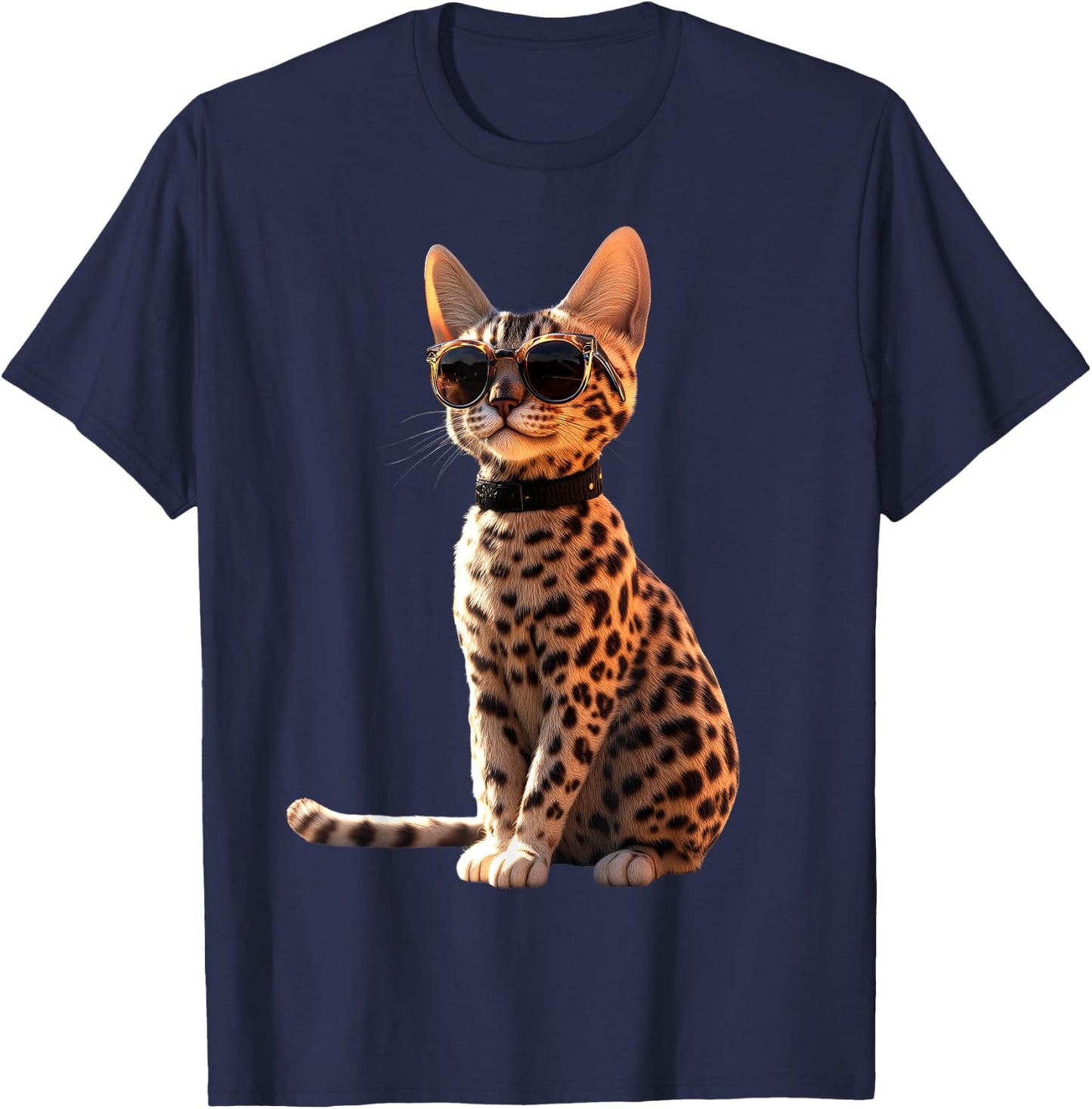 Savannah Cat Leopard Serval Cat Mom Cute Savannah Cats T-Shirt - T-Shirt | Navy